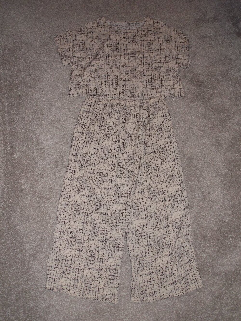 NWT-Summer 2 Piece Set Loose Fit Short Sleeve Top & Wide-Leg Pants Sz 2XL